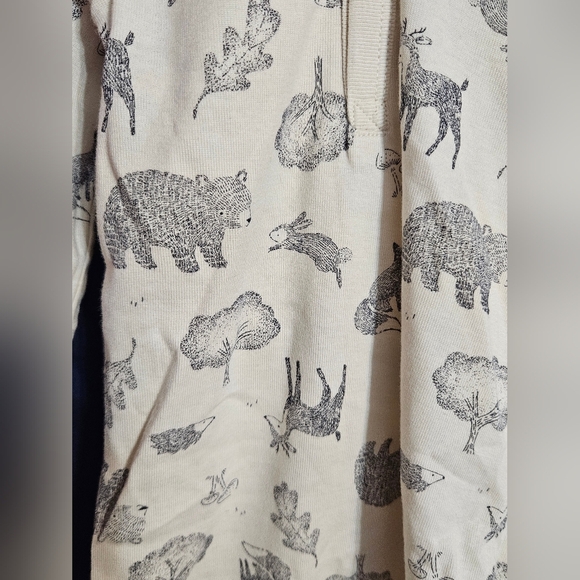 Carters 24mths Cream Animal Print Baby Onesie Gray Pants N Navy Pull Over - Picture 7 of 7